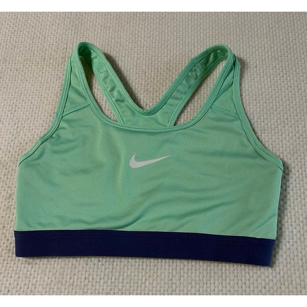 Nike Dri-FIT Sports Bra Green Navy Racerback Size Small 849699-387